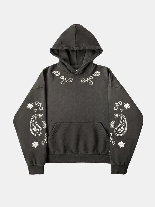 Embroidered Paisley Hoodie